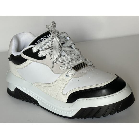 Versace Odissea Men’s Leather White/Black Sneakers 9 US (42 Eu) 1015437 NIB $950